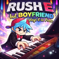 Play FNF RUSH E but BOYFRIEND plays it on Piano now!